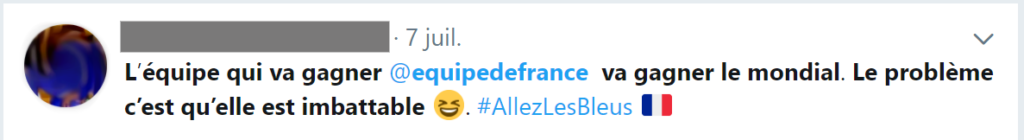 A positive Tweet about the French.